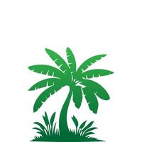 Banana Tree Silhouette Icon. Illustration of Banana Tree. Banana tree with fruit symbol. Banana tree sign. vector