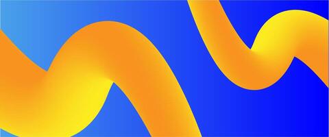abstract fluid background with blue and yellow color vector