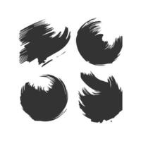 Black Paint brush stroke, ink splatter and artistic design elements. Dirty watercolor texture, box, frame, grunge background, splash or creative shape for social media. Abstract drawing. vector