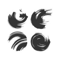 Black Paint brush stroke, ink splatter and artistic design elements. Dirty watercolor texture, box, frame, grunge background, splash or creative shape for social media. Abstract drawing. vector