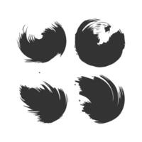 Black Paint brush stroke, ink splatter and artistic design elements. Dirty watercolor texture, box, frame, grunge background, splash or creative shape for social media. Abstract drawing. vector