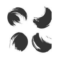 Black Paint brush stroke, ink splatter and artistic design elements. Dirty watercolor texture, box, frame, grunge background, splash or creative shape for social media. Abstract drawing. vector