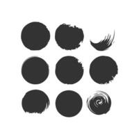 Black Paint brush stroke, ink splatter and artistic design elements. Dirty watercolor texture, box, frame, grunge background, splash or creative shape for social media. Abstract drawing. vector