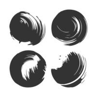 Black Paint brush stroke, ink splatter and artistic design elements. Dirty watercolor texture, box, frame, grunge background, splash or creative shape for social media. Abstract drawing. vector