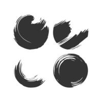 Black Paint brush stroke, ink splatter and artistic design elements. Dirty watercolor texture, box, frame, grunge background, splash or creative shape for social media. Abstract drawing. vector