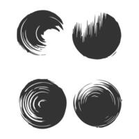 Black Paint brush stroke, ink splatter and artistic design elements. Dirty watercolor texture, box, frame, grunge background, splash or creative shape for social media. Abstract drawing. vector