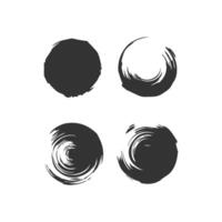 Black Paint brush stroke, ink splatter and artistic design elements. Dirty watercolor texture, box, frame, grunge background, splash or creative shape for social media. Abstract drawing. vector