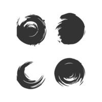Black Paint brush stroke, ink splatter and artistic design elements. Dirty watercolor texture, box, frame, grunge background, splash or creative shape for social media. Abstract drawing. vector