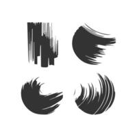 Black Paint brush stroke, ink splatter and artistic design elements. Dirty watercolor texture, box, frame, grunge background, splash or creative shape for social media. Abstract drawing. vector