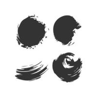 Black Paint brush stroke, ink splatter and artistic design elements. Dirty watercolor texture, box, frame, grunge background, splash or creative shape for social media. Abstract drawing. vector