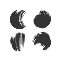 Black Paint brush stroke, ink splatter and artistic design elements. Dirty watercolor texture, box, frame, grunge background, splash or creative shape for social media. Abstract drawing. vector