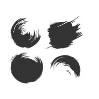 Black Paint brush stroke, ink splatter and artistic design elements. Dirty watercolor texture, box, frame, grunge background, splash or creative shape for social media. Abstract drawing. vector
