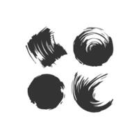 Black Paint brush stroke, ink splatter and artistic design elements. Dirty watercolor texture, box, frame, grunge background, splash or creative shape for social media. Abstract drawing. vector
