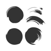 Black Paint brush stroke, ink splatter and artistic design elements. Dirty watercolor texture, box, frame, grunge background, splash or creative shape for social media. Abstract drawing. vector