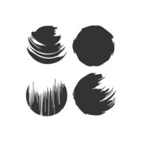 Black Paint brush stroke, ink splatter and artistic design elements. Dirty watercolor texture, box, frame, grunge background, splash or creative shape for social media. Abstract drawing. vector