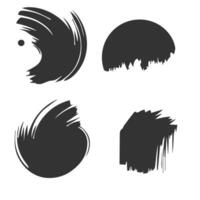 Black Paint brush stroke, ink splatter and artistic design elements. Dirty watercolor texture, box, frame, grunge background, splash or creative shape for social media. Abstract drawing. vector