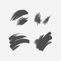 Black Paint brush stroke, ink splatter and artistic design elements. Dirty watercolor texture, box, frame, grunge background, splash or creative shape for social media. Abstract drawing. vector