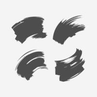 Black Paint brush stroke, ink splatter and artistic design elements. Dirty watercolor texture, box, frame, grunge background, splash or creative shape for social media. Abstract drawing. vector