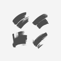 Black Paint brush stroke, ink splatter and artistic design elements. Dirty watercolor texture, box, frame, grunge background, splash or creative shape for social media. Abstract drawing. vector
