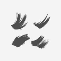 Black Paint brush stroke, ink splatter and artistic design elements. Dirty watercolor texture, box, frame, grunge background, splash or creative shape for social media. Abstract drawing. vector