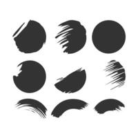 Black Paint brush stroke, ink splatter and artistic design elements. Dirty watercolor texture, box, frame, grunge background, splash or creative shape for social media. Abstract drawing. vector