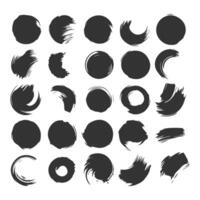 Black Paint brush stroke, ink splatter and artistic design elements. Dirty watercolor texture, box, frame, grunge background, splash or creative shape for social media. Abstract drawing. vector