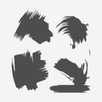 Black Paint brush stroke, ink splatter and artistic design elements. Dirty watercolor texture, box, frame, grunge background, splash or creative shape for social media. Abstract drawing. vector