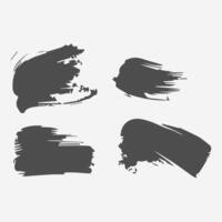 Black Paint brush stroke, ink splatter and artistic design elements. Dirty watercolor texture, box, frame, grunge background, splash or creative shape for social media. Abstract drawing. vector