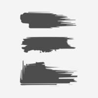 Black Paint brush stroke, ink splatter and artistic design elements. Dirty watercolor texture, box, frame, grunge background, splash or creative shape for social media. Abstract drawing. vector