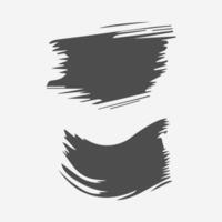 Black Paint brush stroke, ink splatter and artistic design elements. Dirty watercolor texture, box, frame, grunge background, splash or creative shape for social media. Abstract drawing. vector