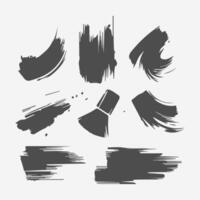 Black Paint brush stroke, ink splatter and artistic design elements. Dirty watercolor texture, box, frame, grunge background, splash or creative shape for social media. Abstract drawing. vector