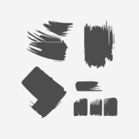 Black Paint brush stroke, ink splatter and artistic design elements. Dirty watercolor texture, box, frame, grunge background, splash or creative shape for social media. Abstract drawing. vector