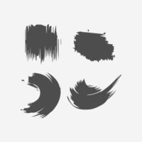 Black Paint brush stroke, ink splatter and artistic design elements. Dirty watercolor texture, box, frame, grunge background, splash or creative shape for social media. Abstract drawing. vector