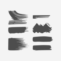 Black Paint brush stroke, ink splatter and artistic design elements. Dirty watercolor texture, box, frame, grunge background, splash or creative shape for social media. Abstract drawing. vector