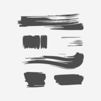 Black Paint brush stroke, ink splatter and artistic design elements. Dirty watercolor texture, box, frame, grunge background, splash or creative shape for social media. Abstract drawing. vector
