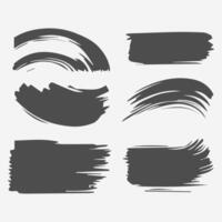Black Paint brush stroke, ink splatter and artistic design elements. Dirty watercolor texture, box, frame, grunge background, splash or creative shape for social media. Abstract drawing. vector