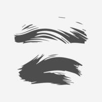 Black Paint brush stroke, ink splatter and artistic design elements. Dirty watercolor texture, box, frame, grunge background, splash or creative shape for social media. Abstract drawing. vector