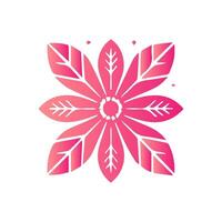 Pink Flower icon. Black color flower shape icon vector
