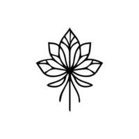 Flower icon. Black color flower shape icon vector