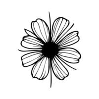 Flower icon. Black color flower shape icon vector