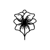 Flower icon. Black color flower shape icon vector