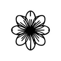 Flower icon. Black color flower shape icon vector