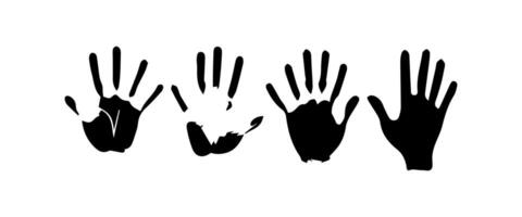 Handprint Silhouette Illustration. Hand Palm Silhouette for Logo, Pictogram Apps, Website, and or Graphic Design Element. vector