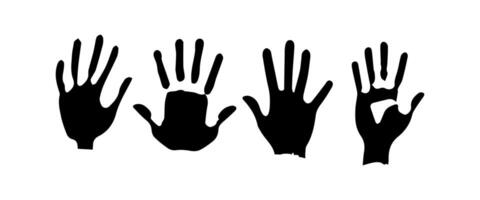 Handprint Silhouette Illustration. Hand Palm Silhouette for Logo, Pictogram Apps, Website, and or Graphic Design Element. vector