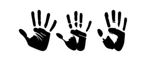 Handprint Silhouette Illustration. Hand Palm Silhouette for Logo, Pictogram Apps, Website, and or Graphic Design Element. vector