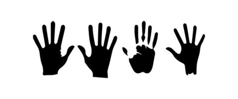 Handprint Silhouette Illustration. Hand Palm Silhouette for Logo, Pictogram Apps, Website, and or Graphic Design Element. vector