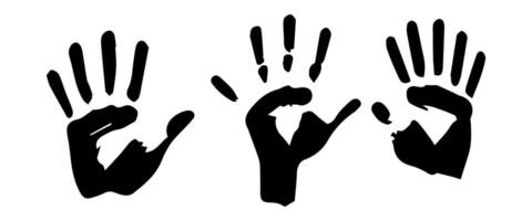 Handprint Silhouette Illustration. Hand Palm Silhouette for Logo, Pictogram Apps, Website, and or Graphic Design Element. vector
