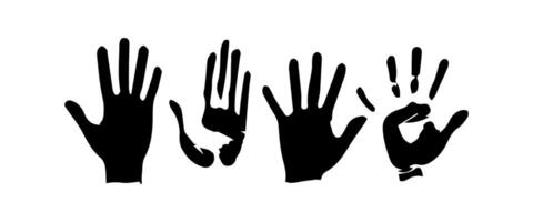 Handprint Silhouette Illustration. Hand Palm Silhouette for Logo, Pictogram Apps, Website, and or Graphic Design Element. vector
