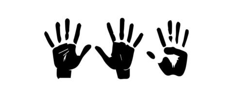 Handprint Silhouette Illustration. Hand Palm Silhouette for Logo, Pictogram Apps, Website, and or Graphic Design Element. vector