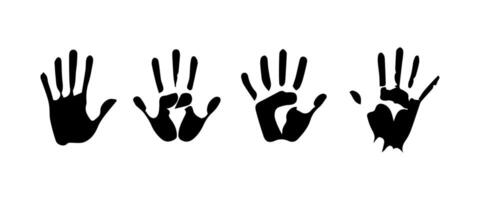 Handprint Silhouette Illustration. Hand Palm Silhouette for Logo, Pictogram Apps, Website, and or Graphic Design Element. vector